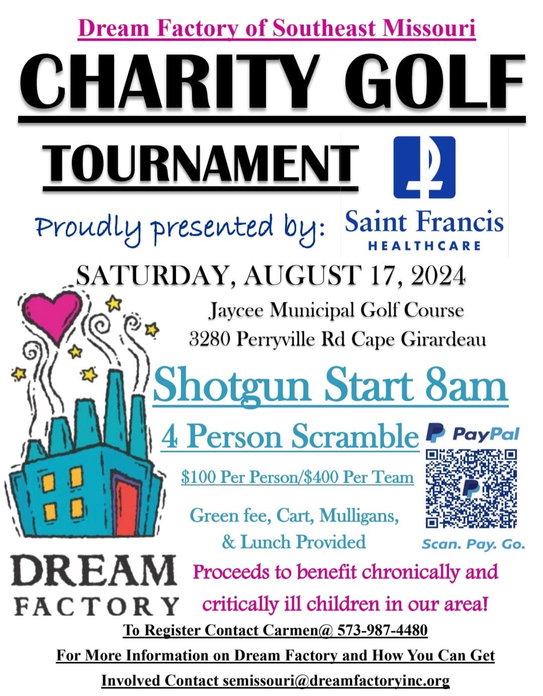 Dream Factory of SEMO 8th Annual Golf Tournament sponsored by Saint Francis Healthcare System