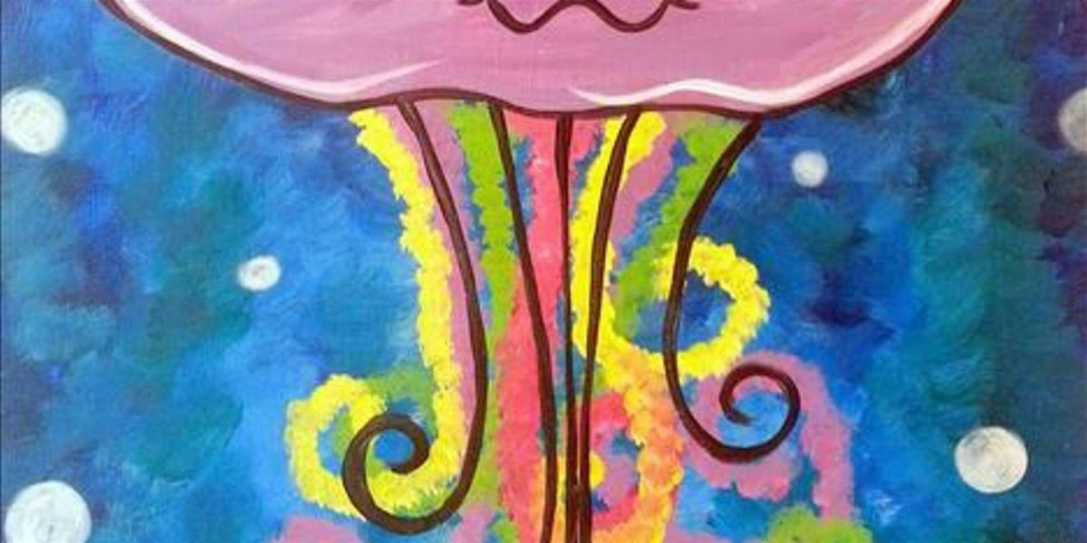 Innocent Jellyfish Friend - Family Fun - Paint and Sip by Classpop!\u2122