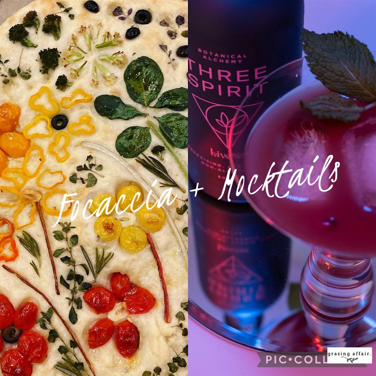 Focaccia Bread + Mocktails with Mystical Blossoms