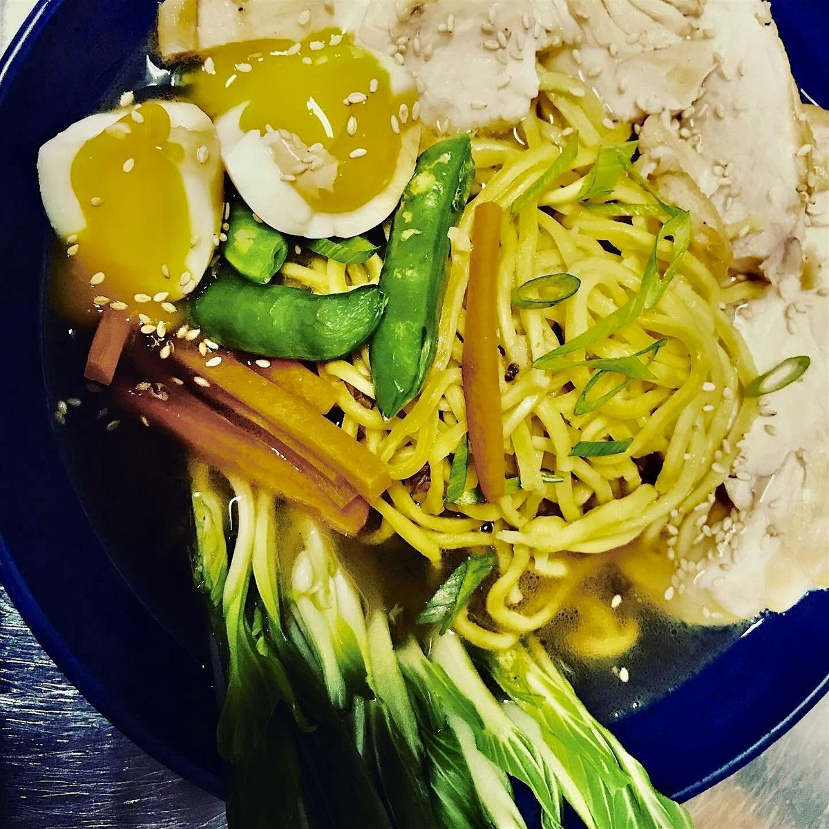 Ramen with noodles and broth from scratch