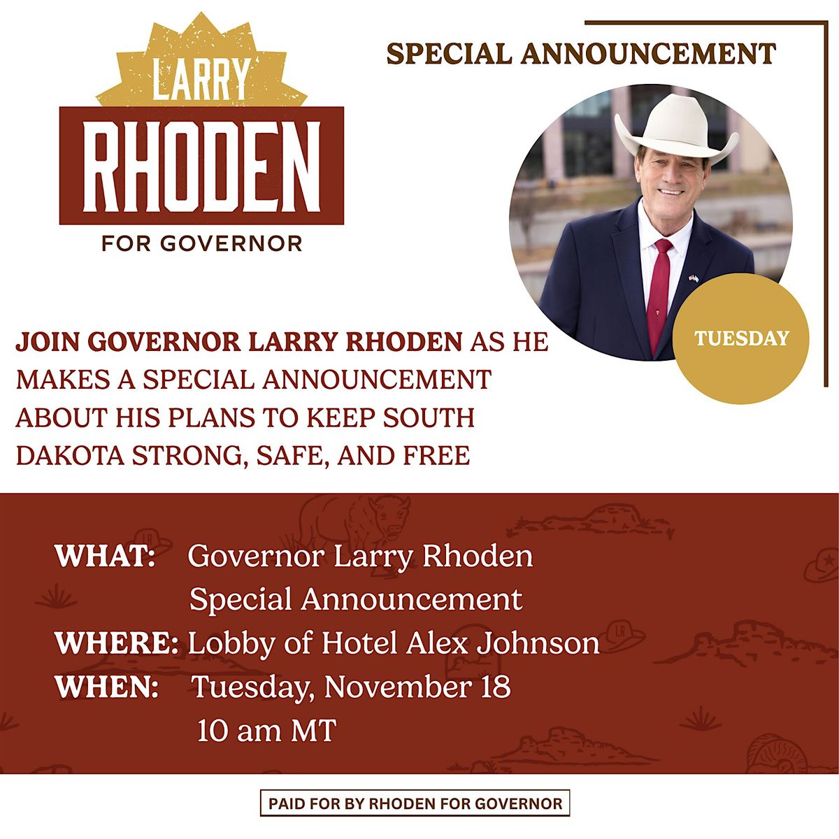 Gov. Rhoden Special Announcement