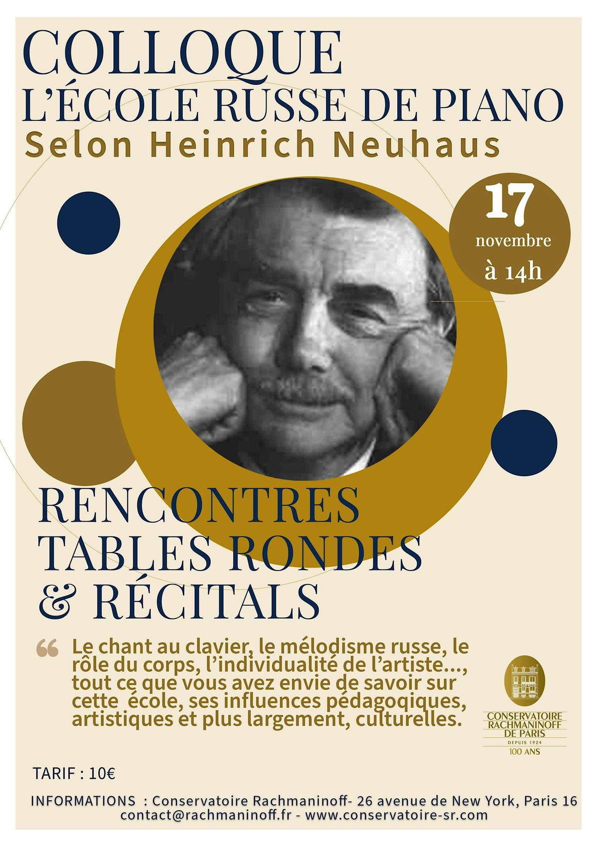 Colloque "L'Ecole russe du piano" selon Heinrich Neuhaus