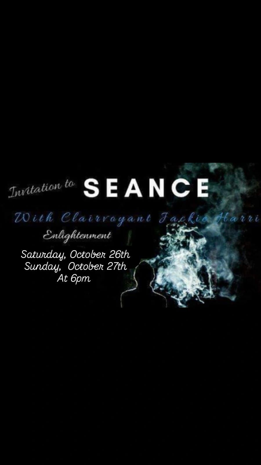 Invitation to Seance with Clairvoyant Jackie Harris 