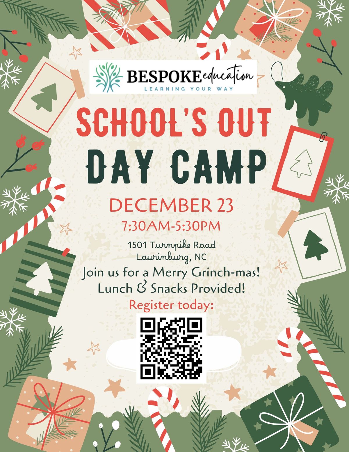 Merry Grinchmas School's Out Day Camp