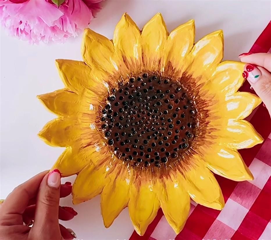 Decorative  Sunflower Air Dry Clay  Class for Adults and Teens