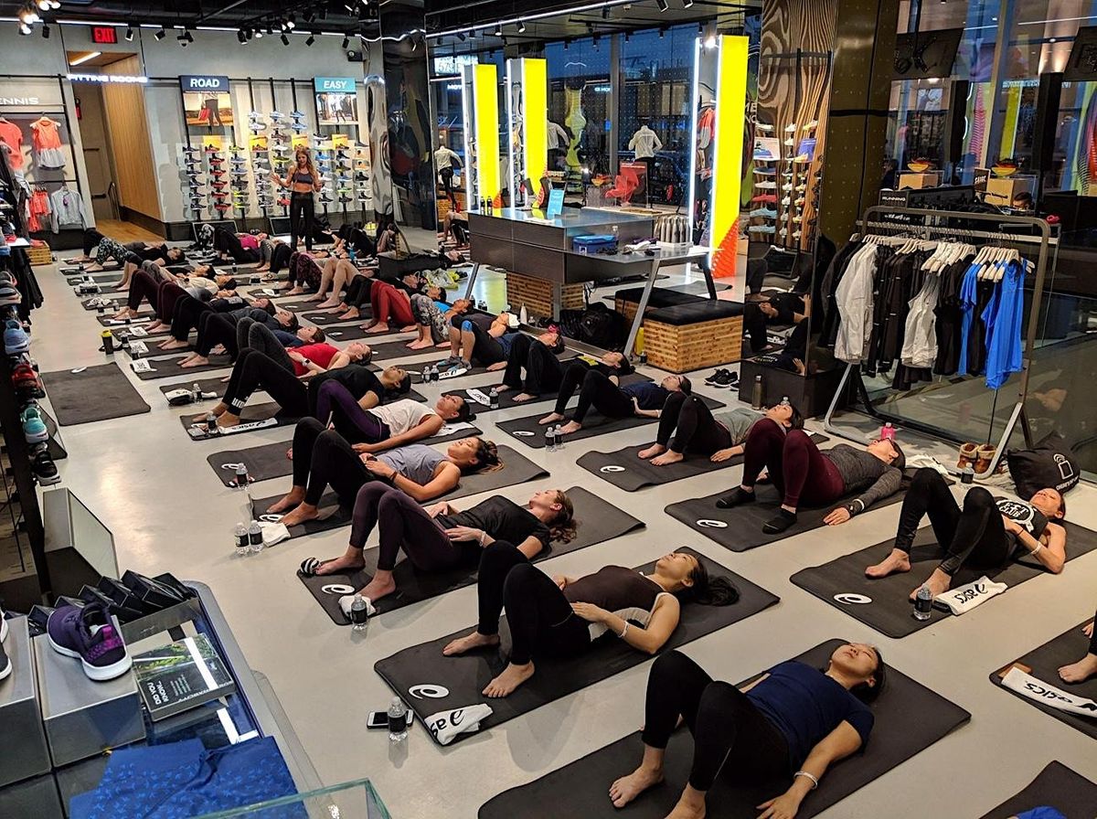 Holiday Pilates Class at ASICS Meatpacking Store