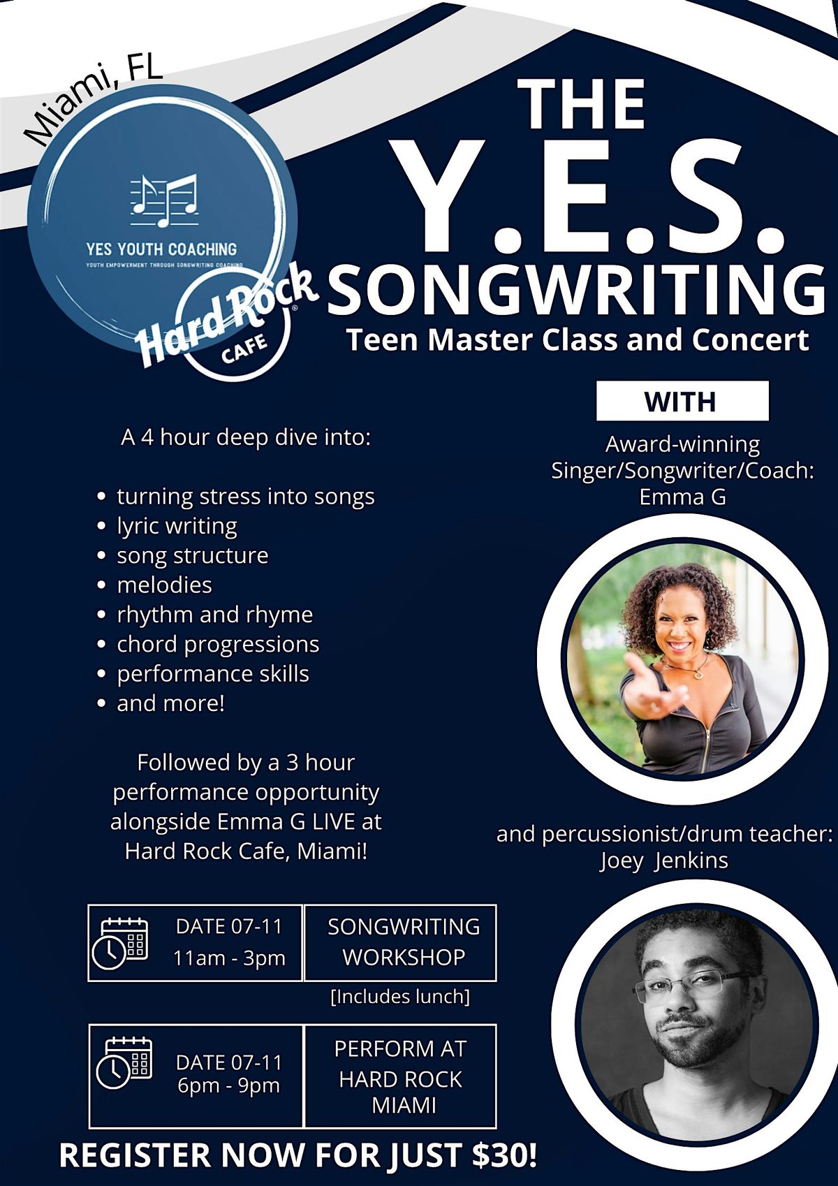 YES! Miami: Youth Empowerment through Songwriting Workshop + Show