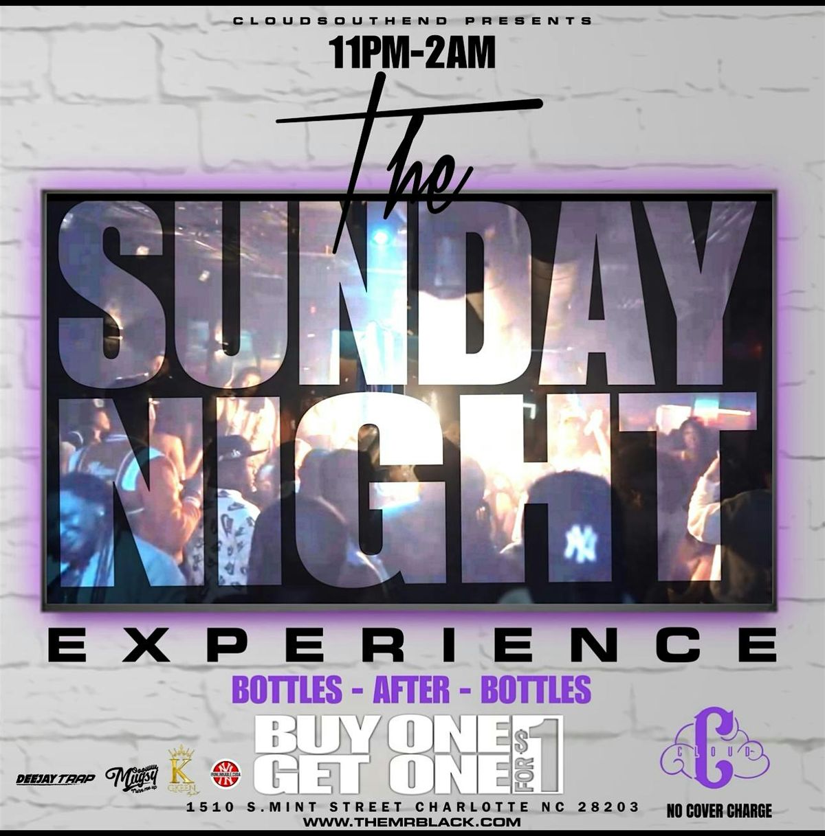 Sunday night experince at cloud! 50% off all bottles