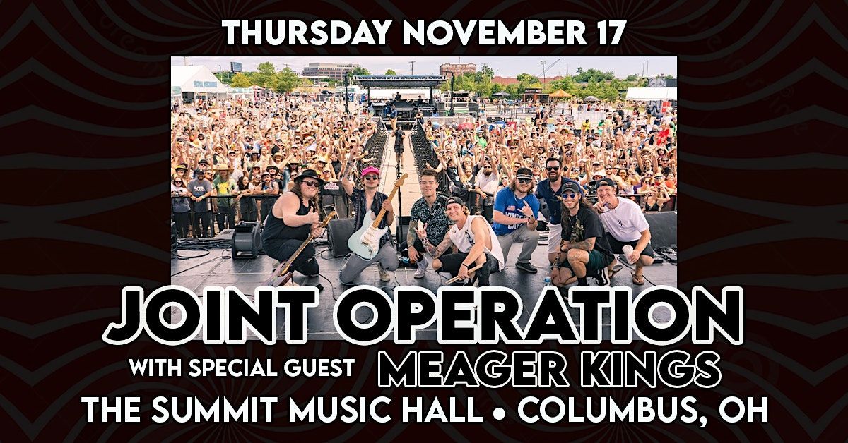 JOINT OPERATION at The Summit Music Hall Thursday November 17, The