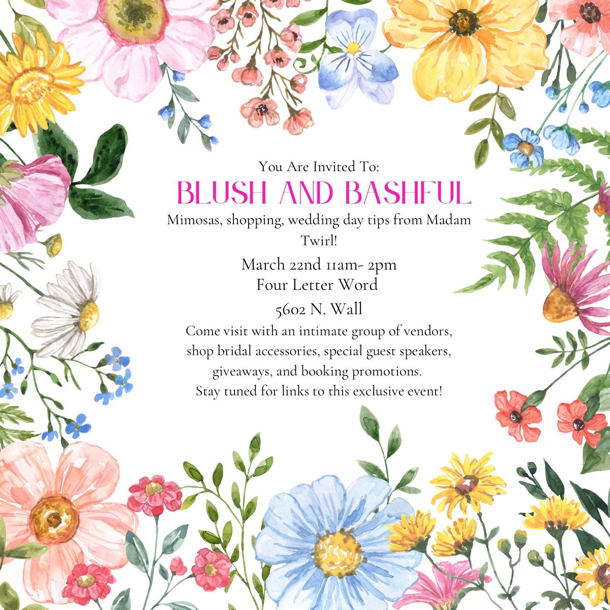 Blush and Bashful Micro Bridal Fair