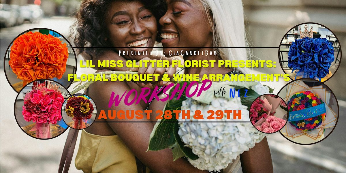 Lil Miss Glitter Florist: Rose Bouquet & Wine Arrangement's Workshop 2024