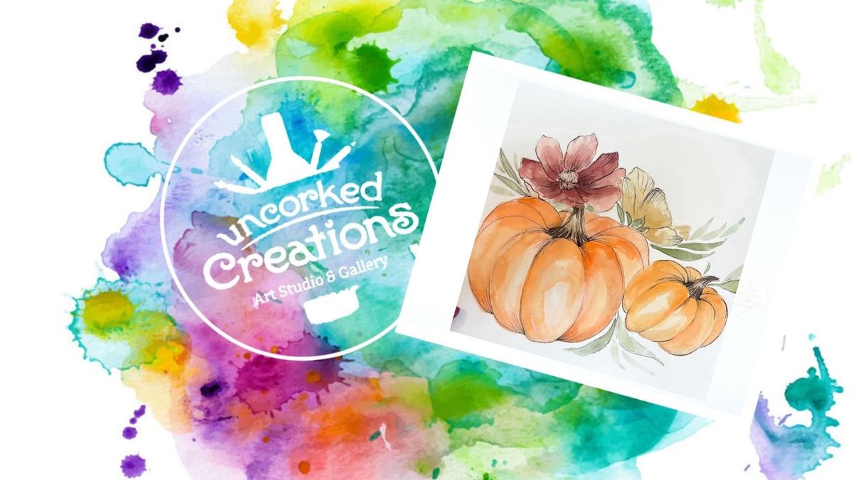 \u201cFloral Pumpkins\u201d Wine & Watercolor, includes wine tasting and charcuterie board!