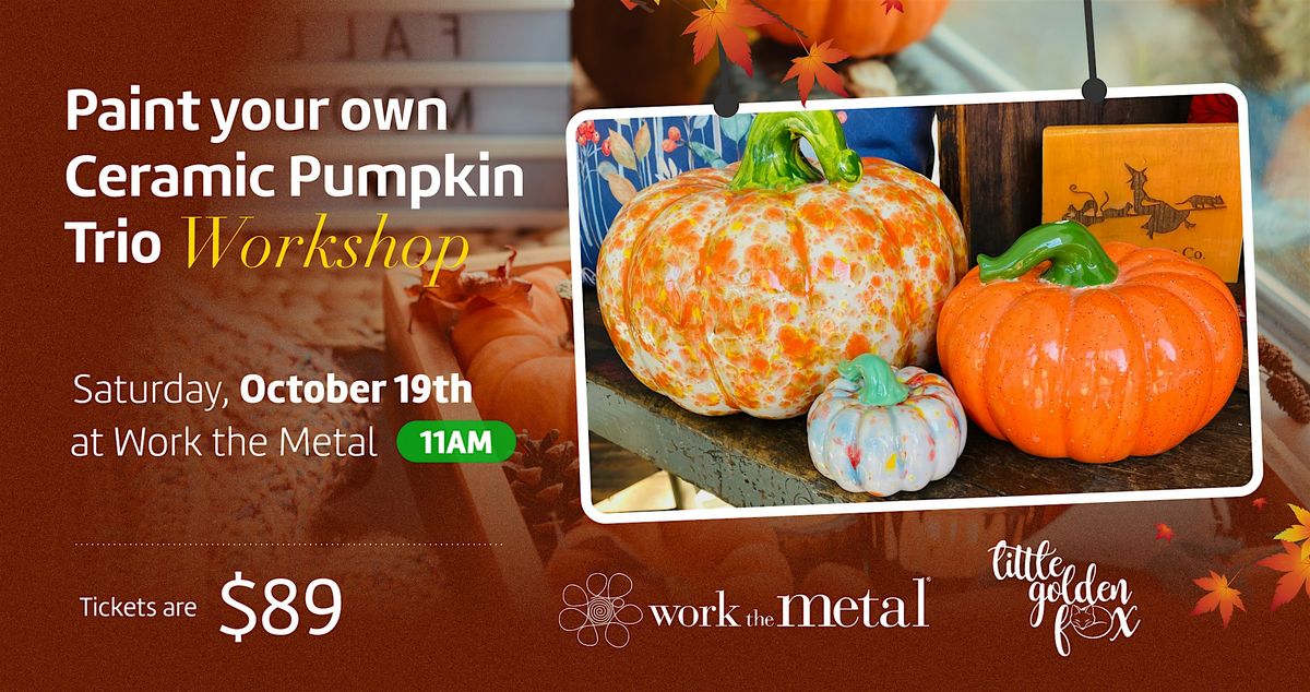 Paint your own Ceramic Pumpkin Trio Workshop