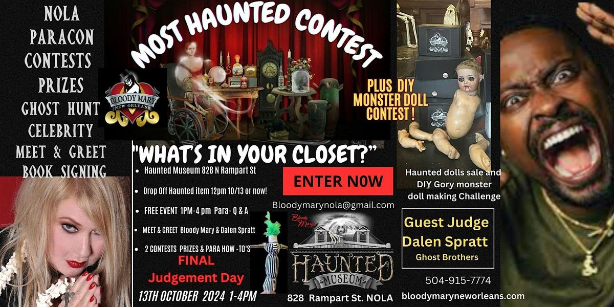 Bloody Mary's Halloween "MOST HAUNTED CONTEST" +  PARANORMAL PARTY