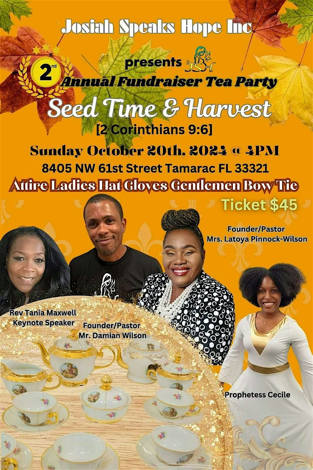 2nd Annual Fundraiser Tea Party - Seed Time & Harvest