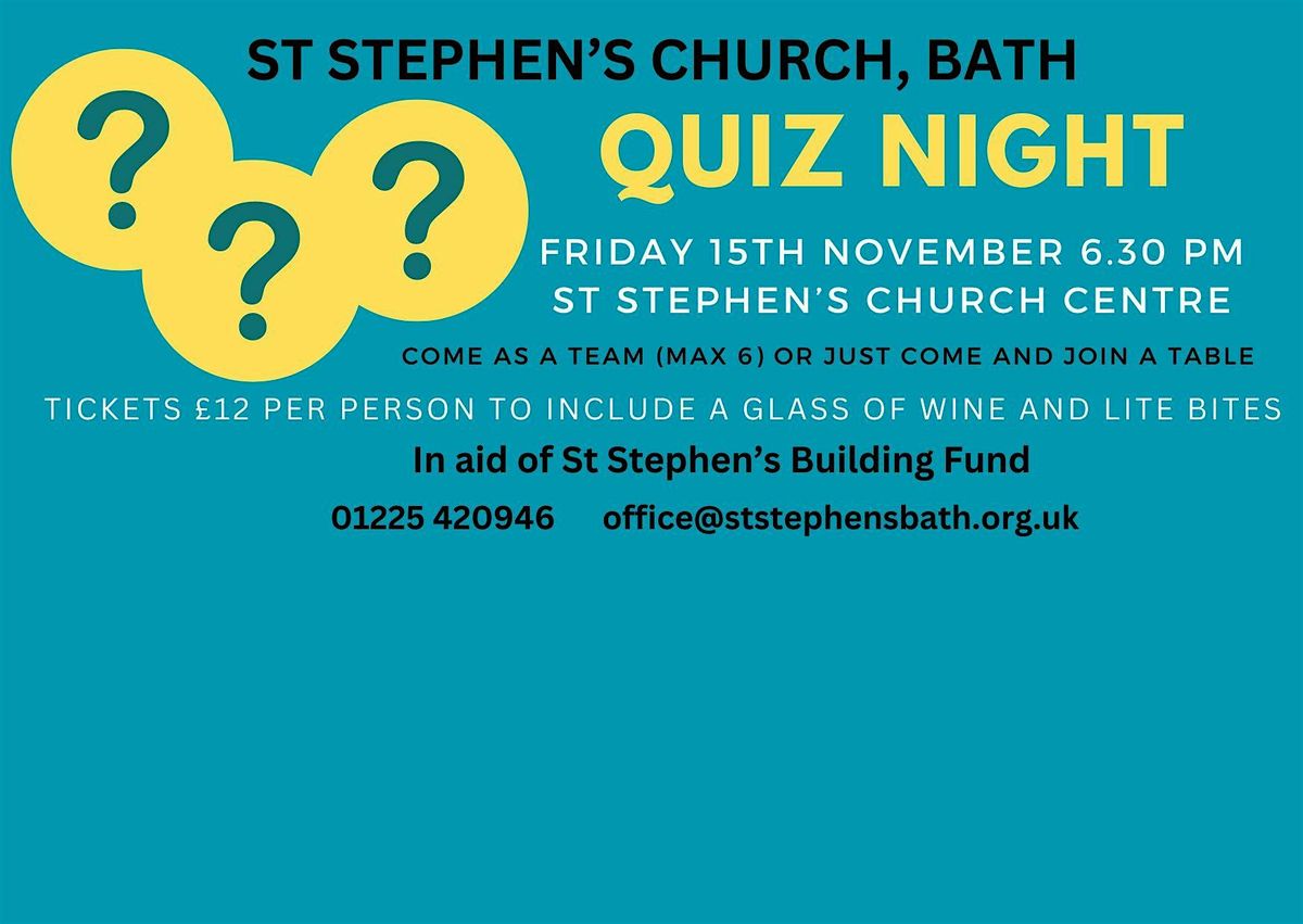 QUIZ NIGHT AT ST STEPHEN'S!