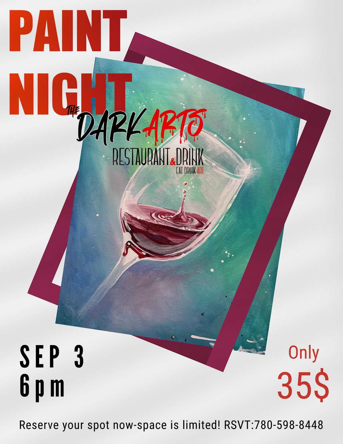 Paint Night The Dark Arts, The Dark Arts Restaurant & Drink, Calgary, 3