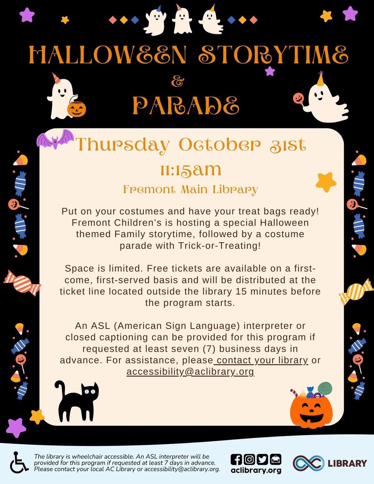 Halloween Storytime and Parade @ Fremont Main Library