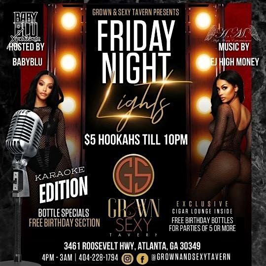 $5 Hookahs! FNL: Friday Night Lights Karaoke  at Grown and Sexy Tavern