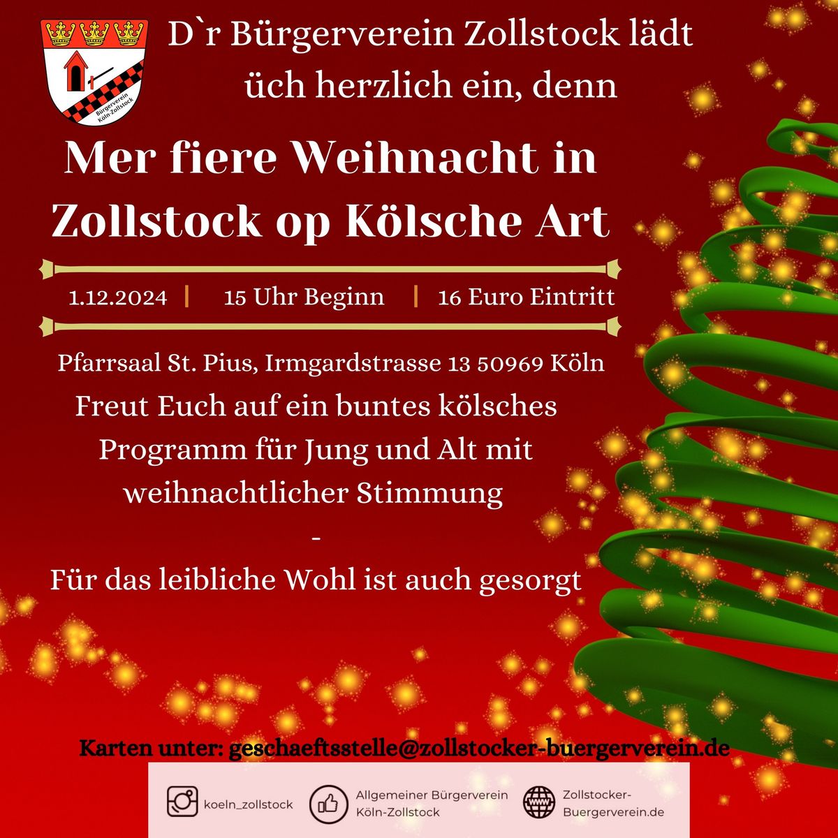 Mer fiere Weihnacht in Zollstock op K\u00f6lsche Art