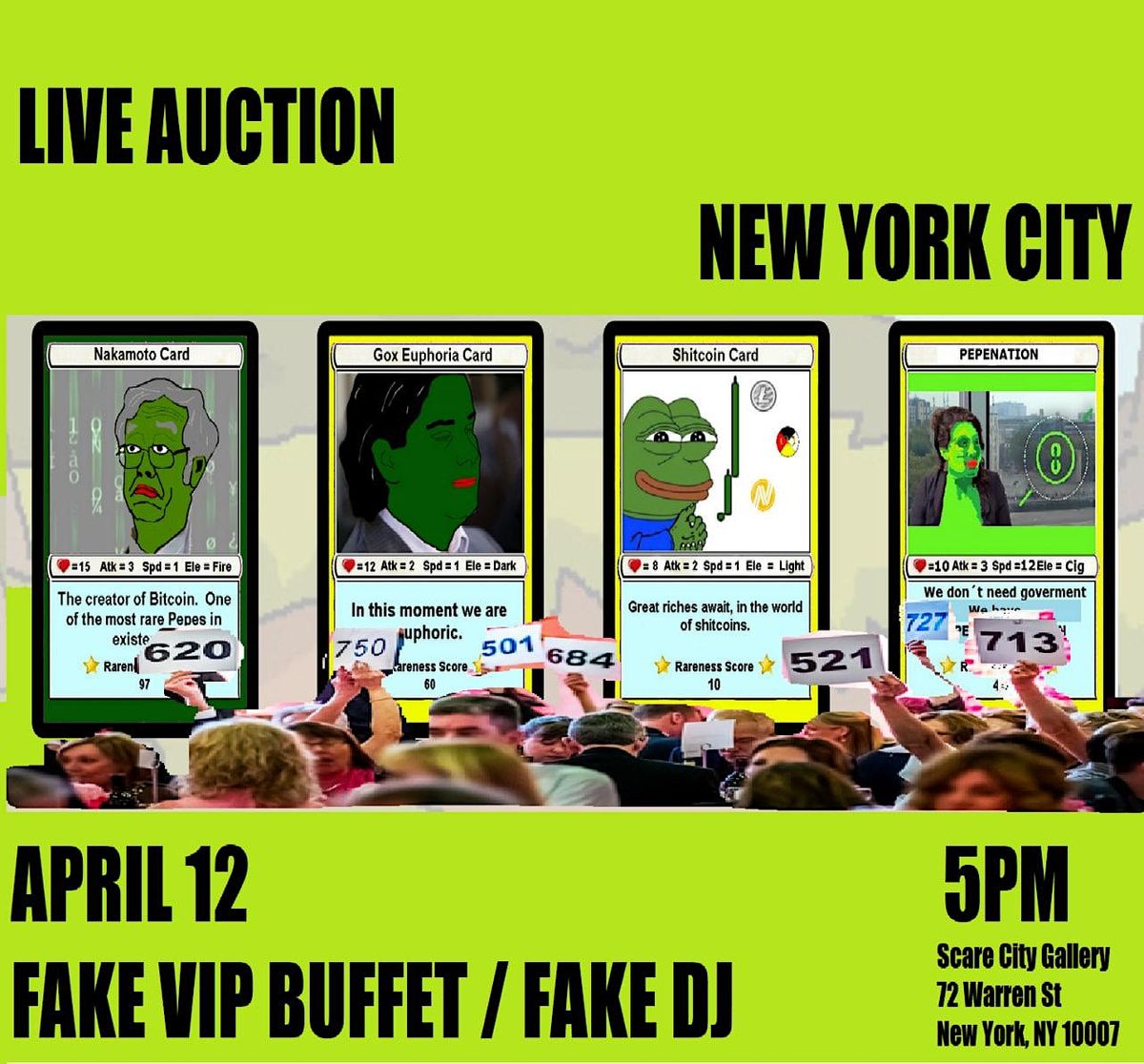 NFT LIVE AUCTION - NFT NYC - RARE PEPE - FAKE RARE - VINTAGE NFT -