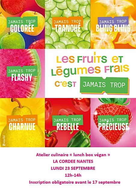 Atelier cuisine : lunchbox vegan, recettes de saison (Cord\u00e9e Four\u00e9)