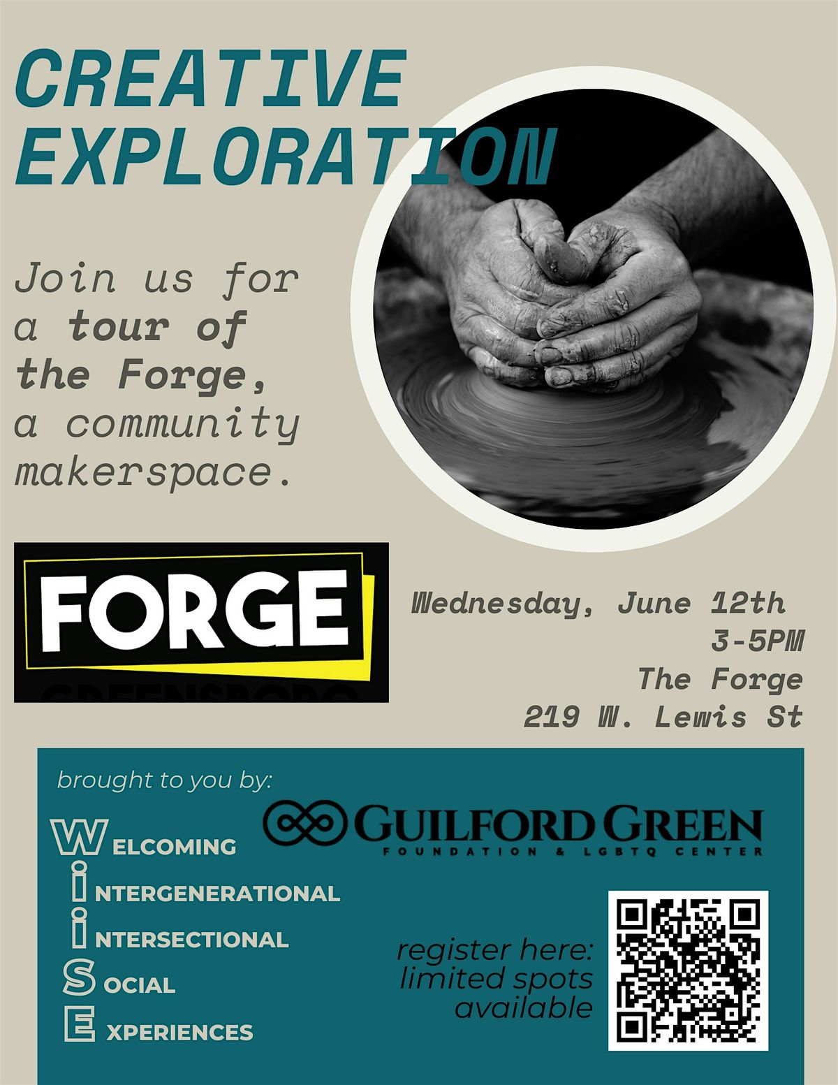 Wednesday, June 12th 3-5 pm Tour of the FORGE