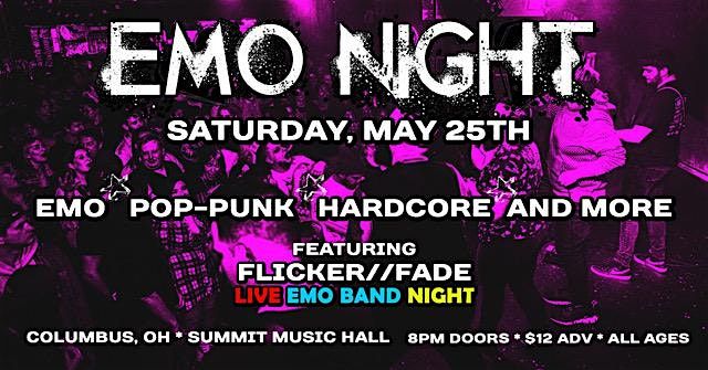 EMO NIGHT ft FLICKER \/\/ FADE at The Summit Music Hall - Saturday May 25