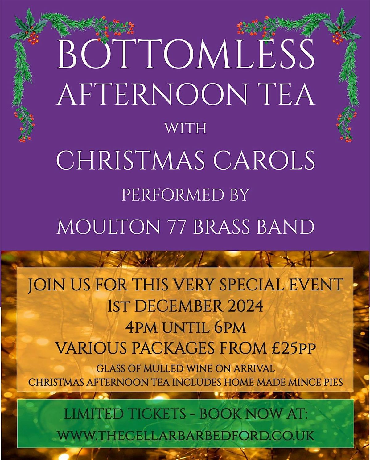 Afternoon Tea with Christmas Carols performed by Moulton 77 Brass Band