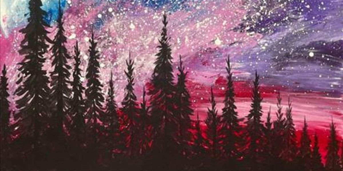 Starry Forest Skyline - Paint and Sip by Classpop!\u2122