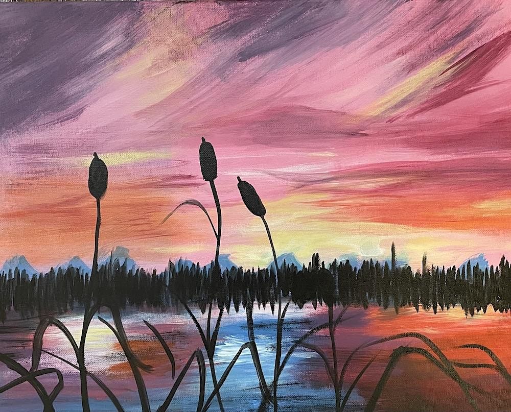 Join us @ Colonial Tavern to paint this beautiful "Cattail Sunset"