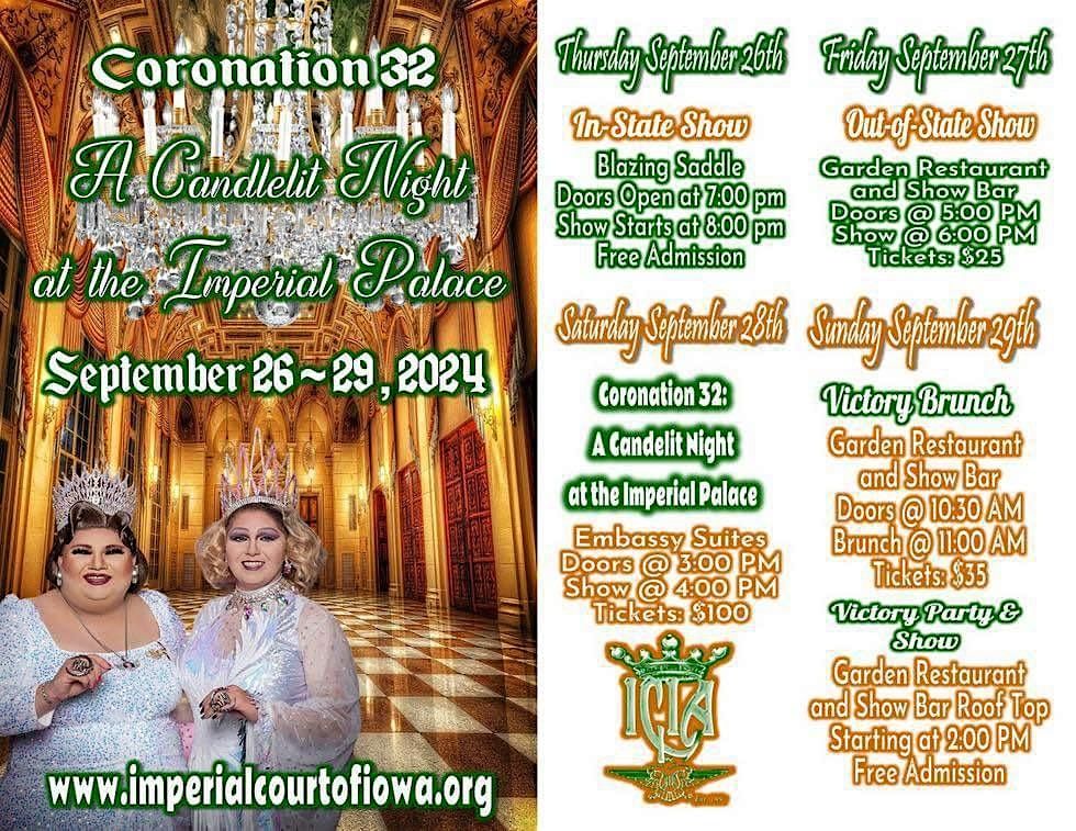 Fri Sept 27 Imperial Court Show - 6pm only Table Reservation