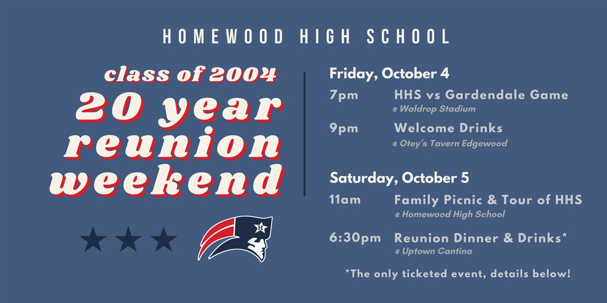 Homewood High School Class of 2004 | 20 Year Reunion