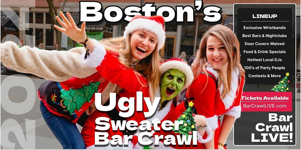 2024 Official Ugly Sweater Bar Crawl Boston by Bar Crawl LIVE!