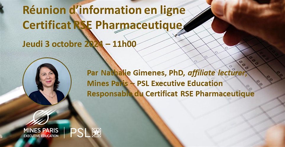 Le Certificat RSE Pharmaceutique by Mines Paris-PSL Executive Education