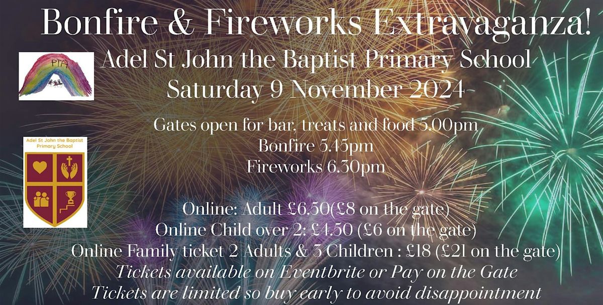 Bonfire & Fireworks Spectacular Adel St John Primary School 2024