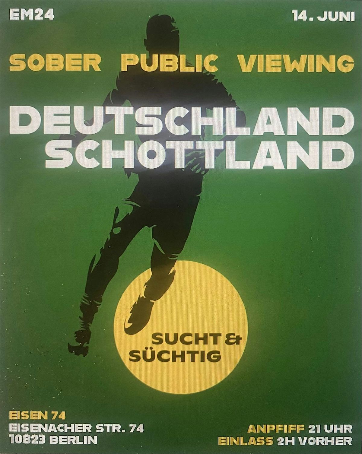 Sober Public Viewing mit SUCHT & S\u00dcCHTIG | Deutschland - Schottland