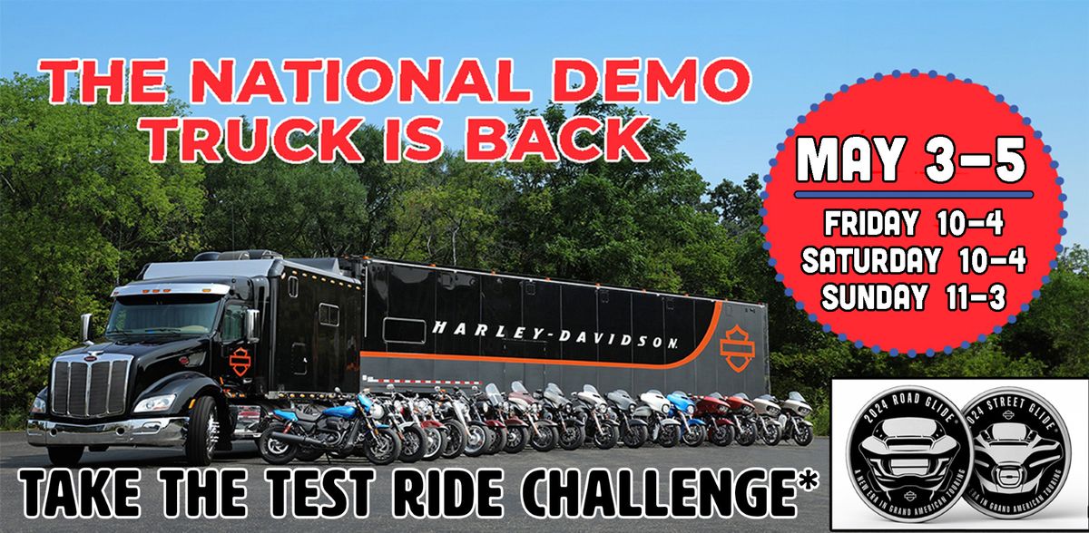 H-D Demo Truck Test Ride Challenge - Test Ride a 2024 Road\/Street Glide & get a FREE Challenge Coin!