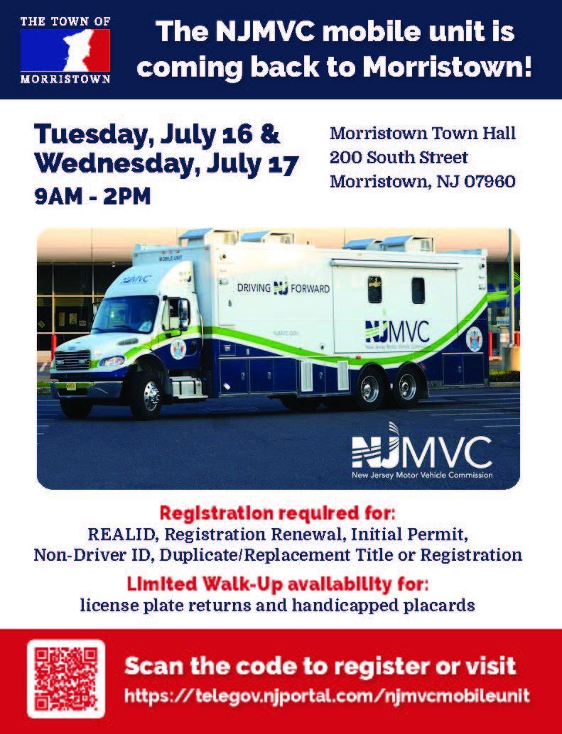 NJMVC Mobile Unit at Town Hall
