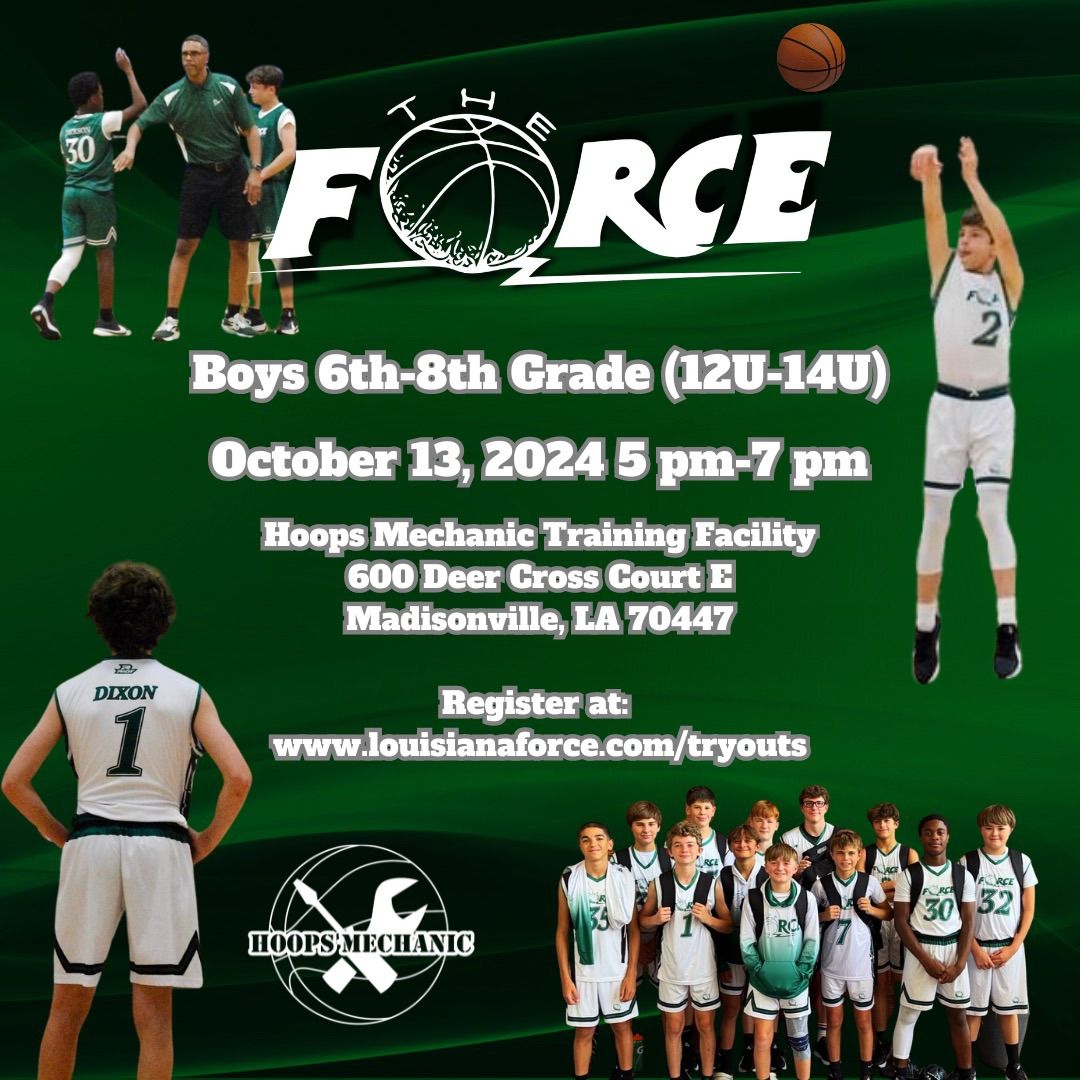 Louisiana Force Boys 6th - 8th (12U\u201314U) Tryouts