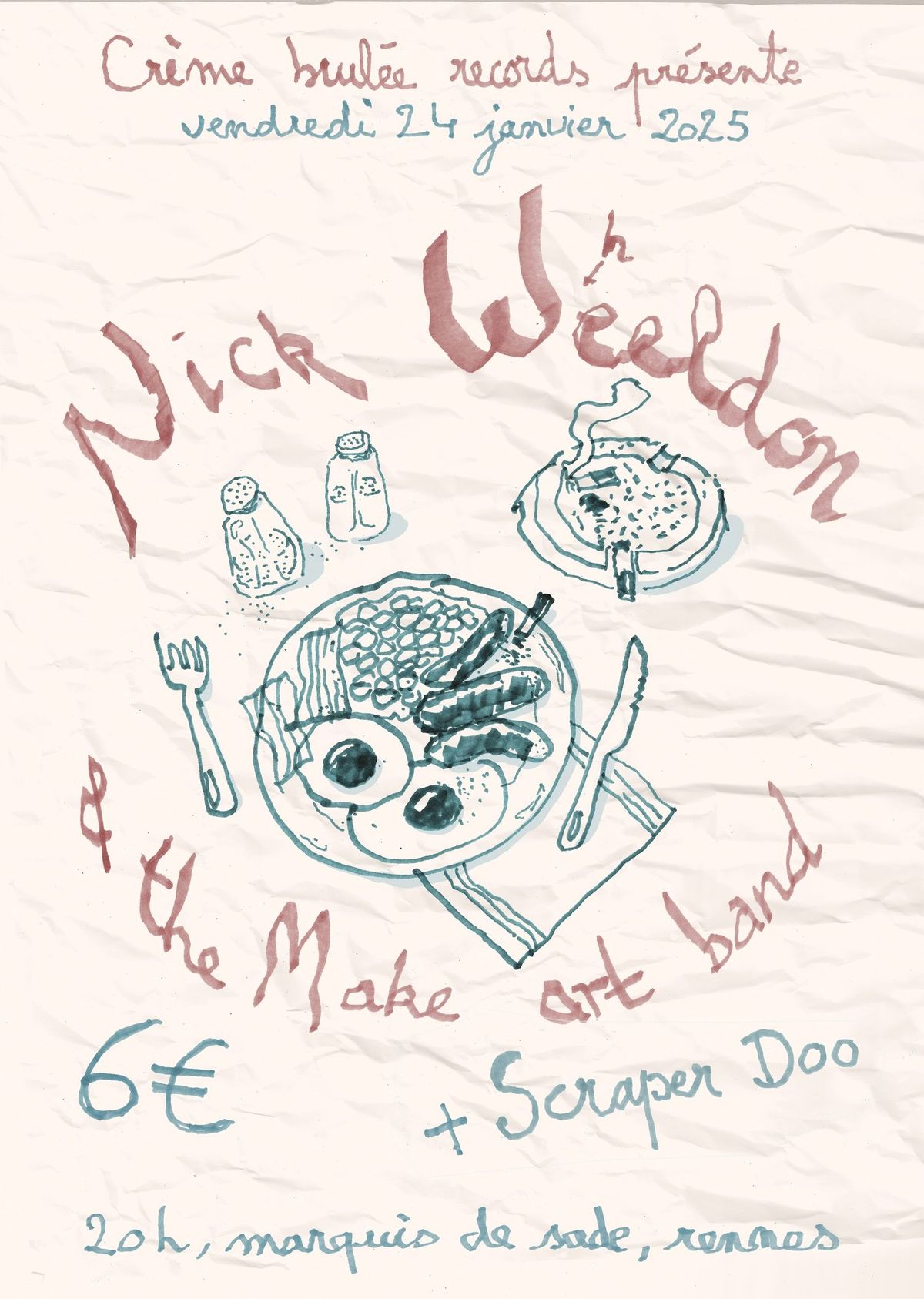 Nick Wheeldon and The Make Art Band (folk \/ Paris - Sheffield) + Scraper Doo (garage country) 