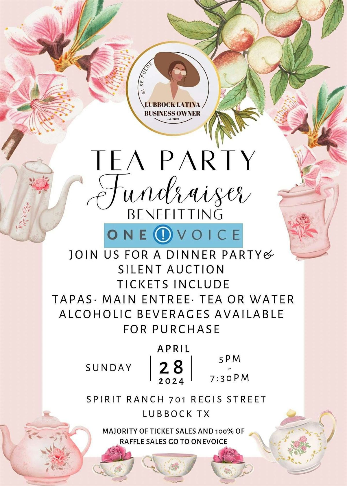 Tea Party Fundraiser Event for One Voice Organization