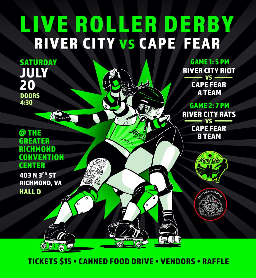 LIVE ROLLER DERBY - DOUBLE HEADER! River City Roller Derby vs. Cape Fear