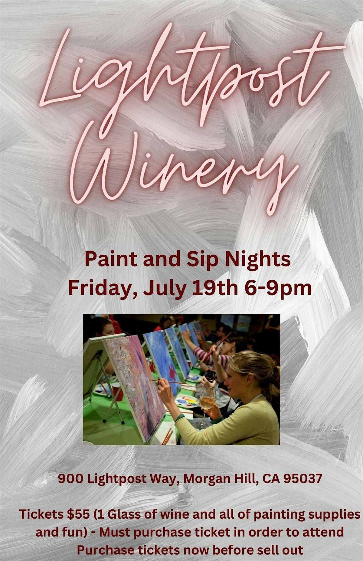 Paint and Sip Night at Lightpost Winery in Morgan Hill