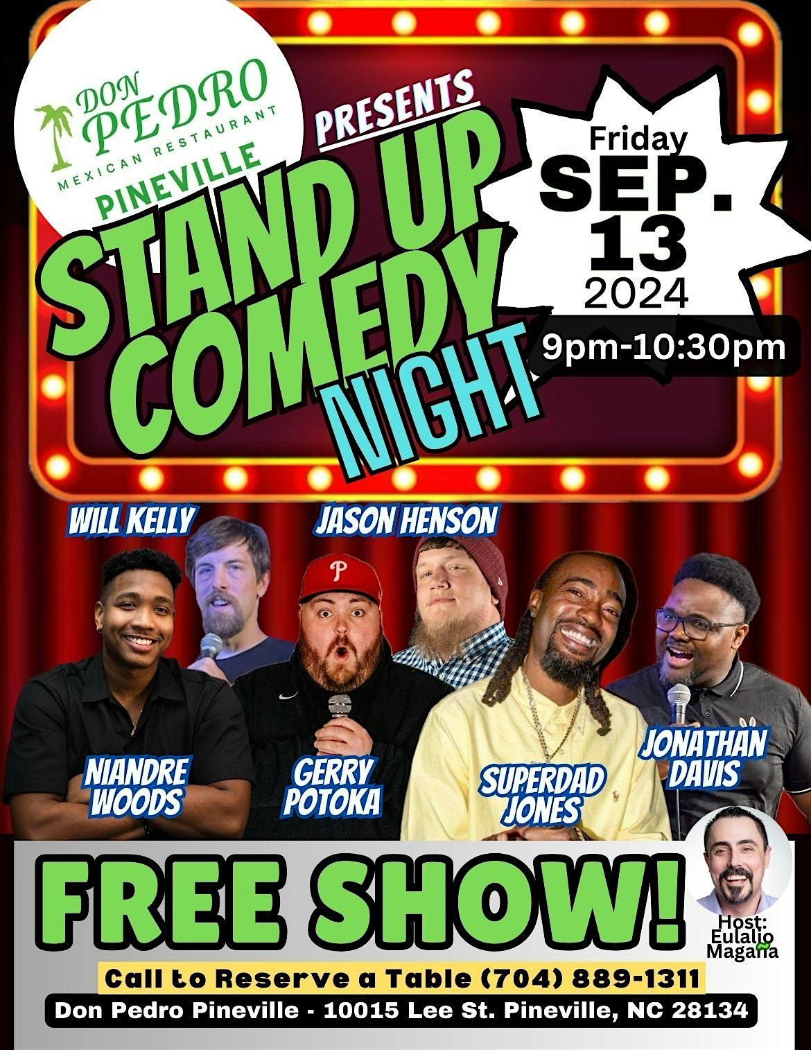 Free Comedy Show at Don Pedro\u2019s Pineville, NC