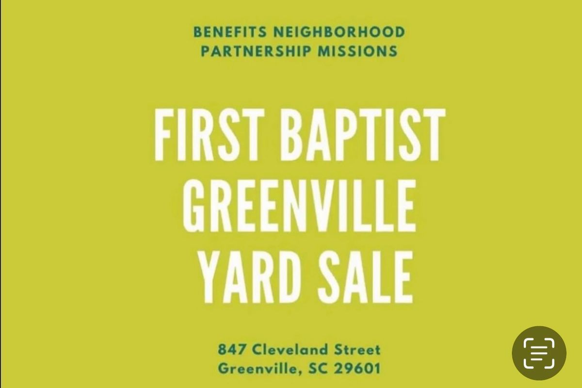 INDOOR YARD SALE - First Baptist Greenville 