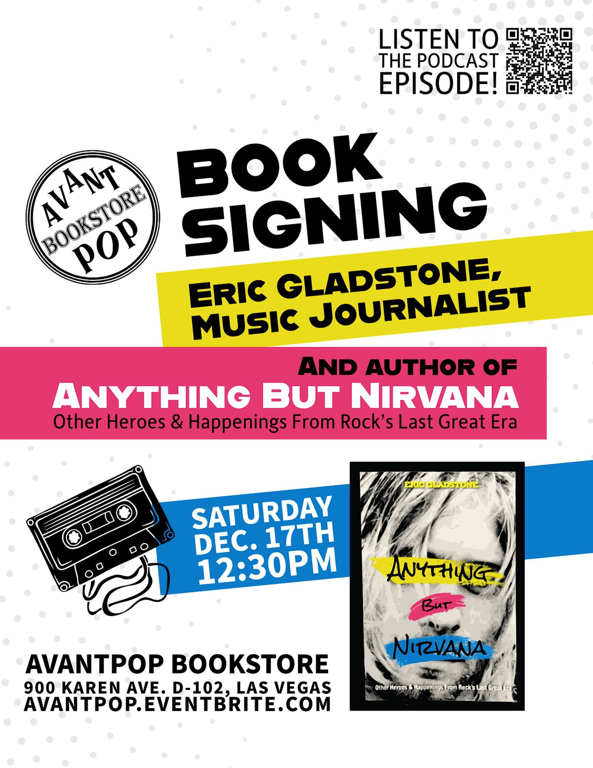 Book Signing with Eric Gladstone Author of "Anything But Nirvana"