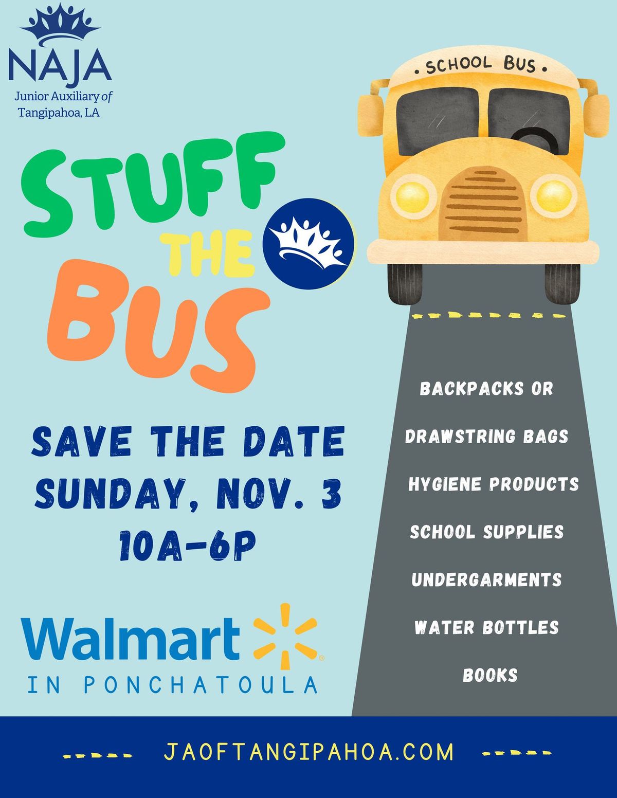 \u201cStuff the Bus\u201d with Junior Auxiliary of Tangipahoa 