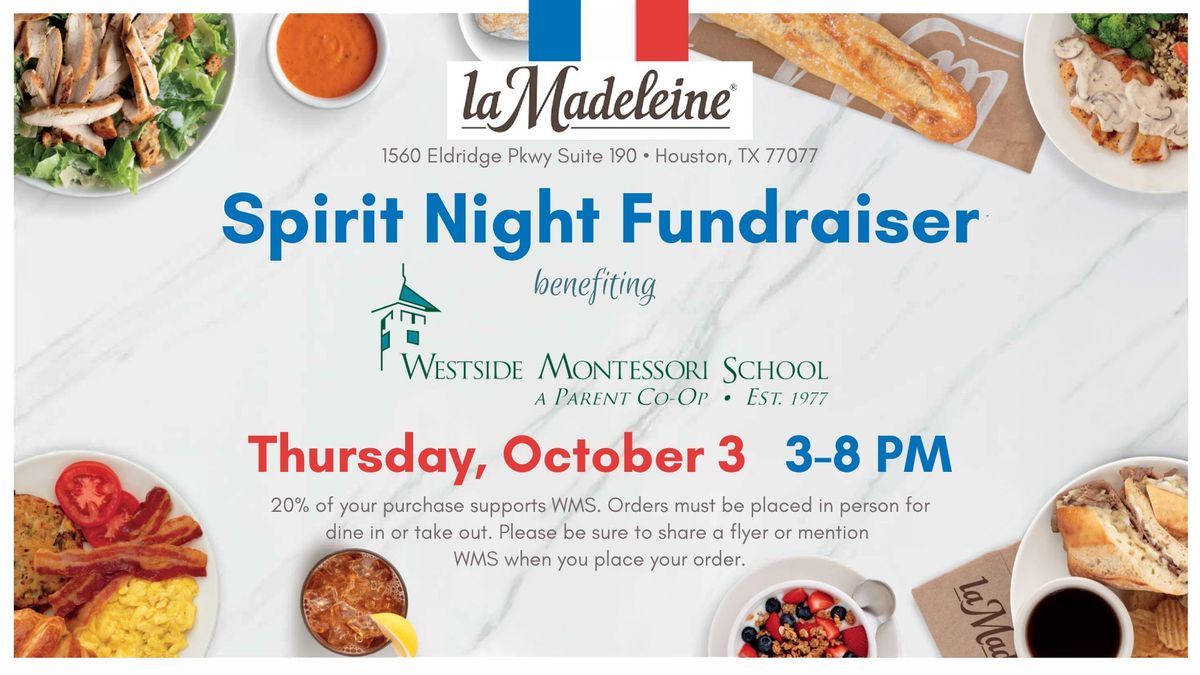 La Madeleine Spirit Night Fundraiser Benefiting WMS