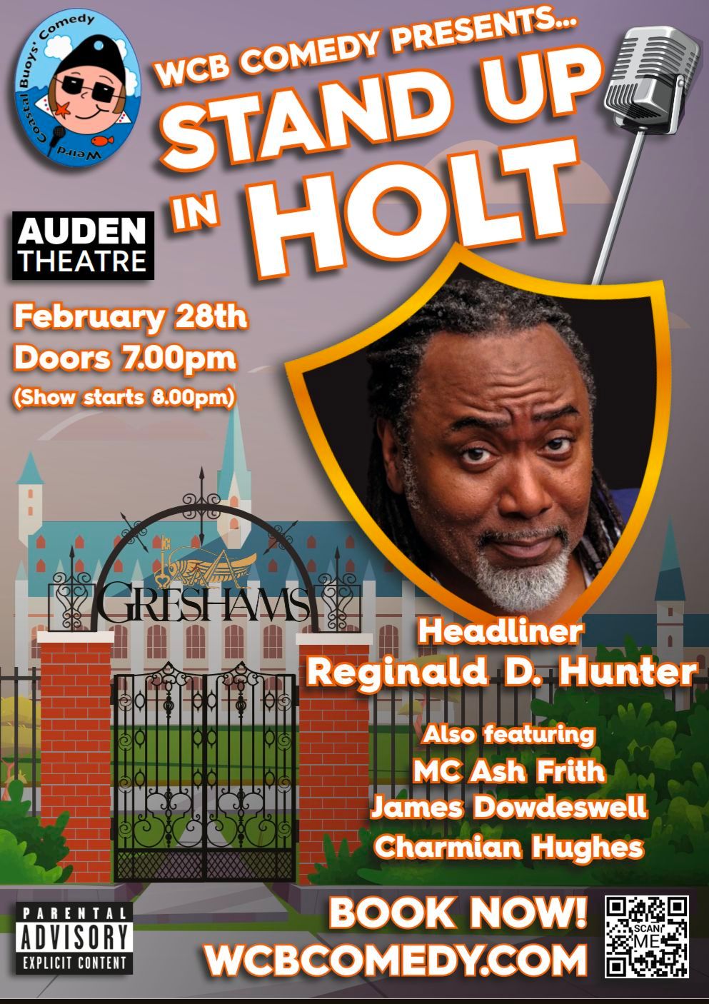 WCB Comedy Stand up in Holt with Headliner Reginald D Hunter